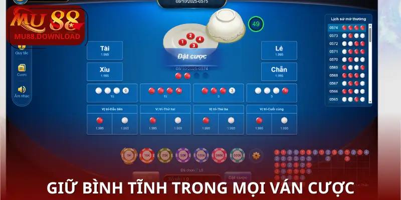 Giữ bình tĩnh trong mọi ván cược